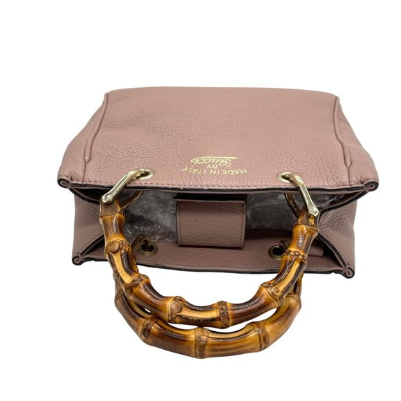 GUCCI Pink Leather Bamboo Shoulder Bag - Picture 8 of 16